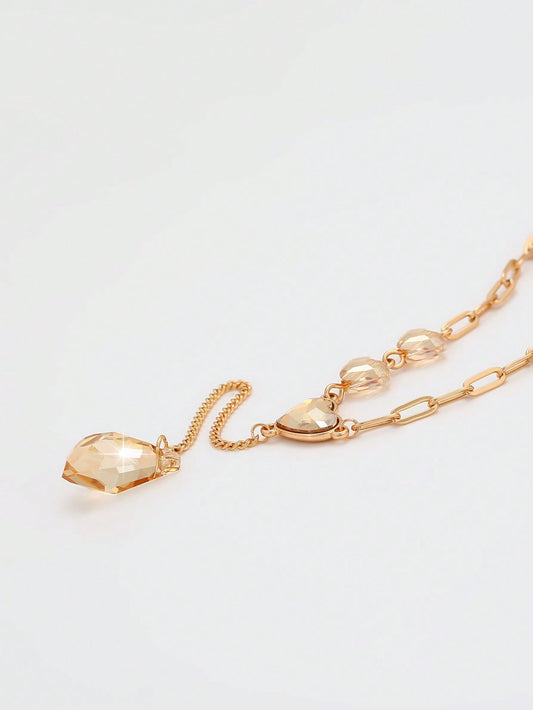 A new senior design sense of light luxury imitation gemstone women fringe necklace collarbone chain model student wear